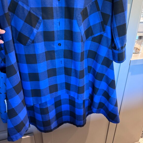 Plaid blue and black high low dress - Picture 4 of 7